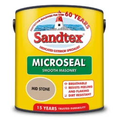 Sandtex® Ultra Smooth Masonry Paint Mid Stone - 2.5L -Sandtex 12806232 1784870278619308