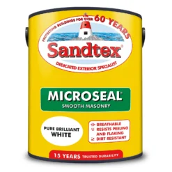 Sandtex® Ultra Smooth Masonry Paint Pure Brilliant White - 5L -Sandtex 12807595 6444871498676237