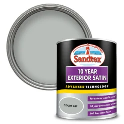 Sandtex® Exterior 10 Year Satin Paint Cloudy Day - 750ml