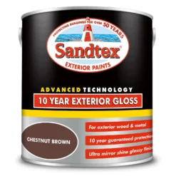 Sandtex® Exterior 10 Year Gloss Paint Chestnut Brown - 2.5L -Sandtex 12809793 1794871561383194