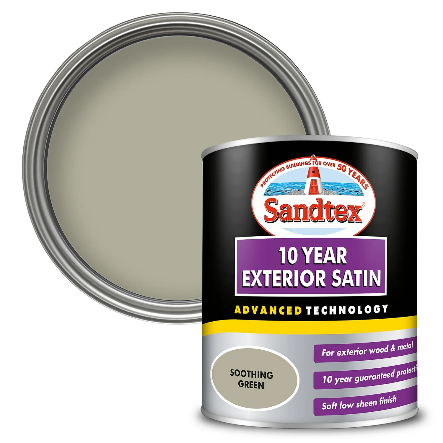Sandtex® Exterior 10 Year Satin Paint Soothing Green - 750ml Sandtex® Exterior 10 Year Satin Paint Soothing Green - 750ml -Sandtex 12809797 6134871561022468