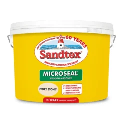 Sandtex® Ultra Smooth Masonry Paint Ivory Stone - 10L -Sandtex 12810262 1984958586382494