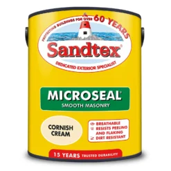 Sandtex® Ultra Smooth Masonry Paint Cornish Cream - 5L -Sandtex 12810395 5474871047160739