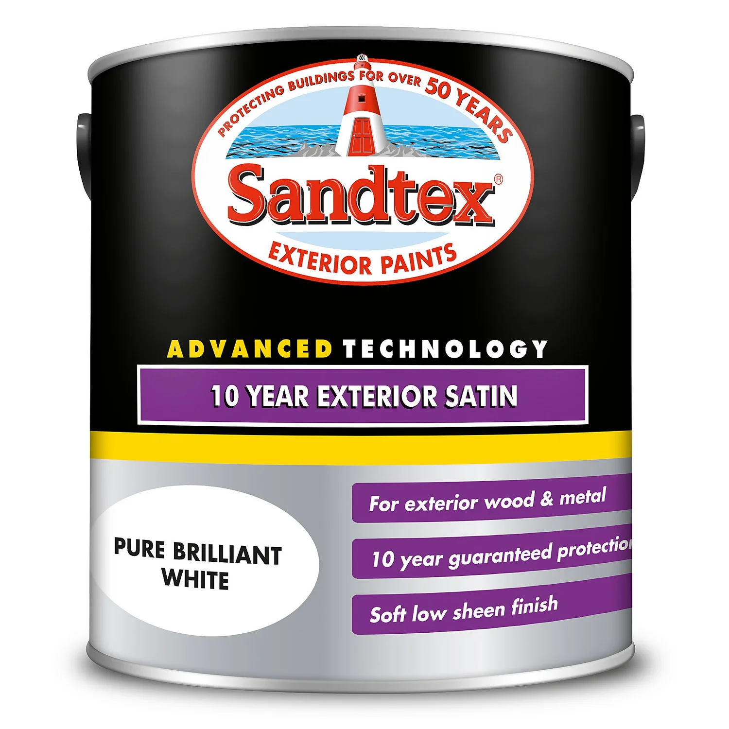 Sandtex® Exterior 10 Year Satin Paint Pure Brilliant White - 2.5L Sandtex® Exterior 10 Year Satin Paint Pure Brilliant White - 2.5L -Sandtex 12811144 1564871261939568