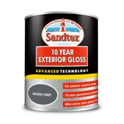 Sandtex® Exterior 10 Year Gloss Paint Smokey Grey - 750ml -Sandtex 12811149 1124871047102434