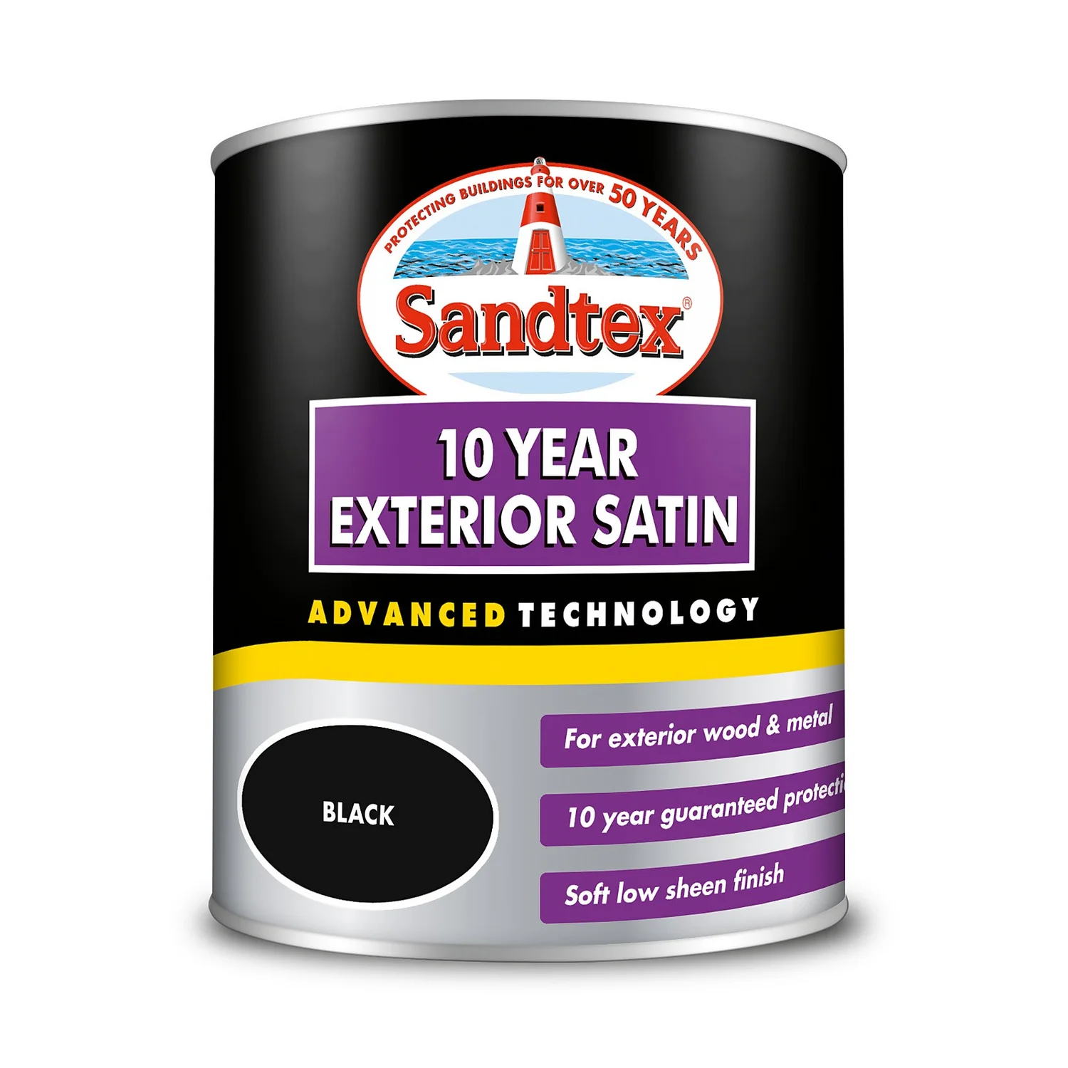 Sandtex® Exterior 10 Year Satin Paint Black - 750ml Sandtex® Exterior 10 Year Satin Paint Black - 750ml -Sandtex 12811207 1904871315439747