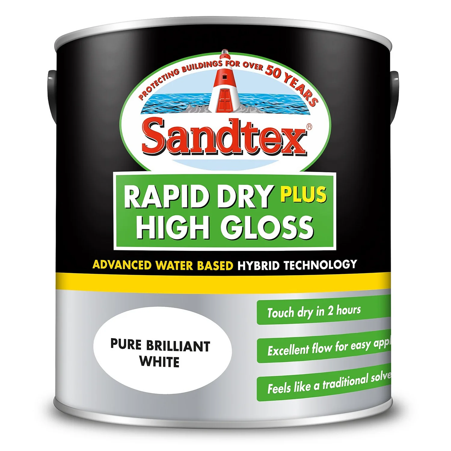 Sandtex® Rapid Dry Gloss Paint Pure Brilliant White - 2.5L Sandtex® Rapid Dry Gloss Paint Pure Brilliant White - 2.5L -Sandtex 12813368 2884951367067072