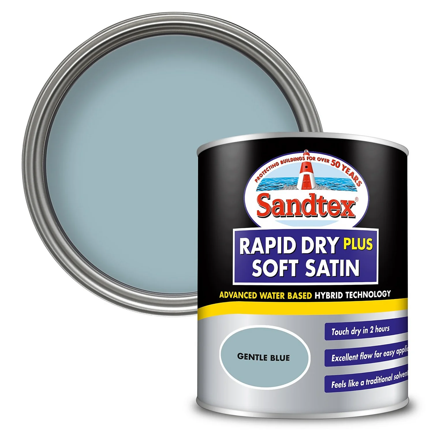 Sandtex® Rapid Dry Satin Paint Gentle Blue - 750ml Sandtex® Rapid Dry Satin Paint Gentle Blue - 750ml -Sandtex 12813513 1194951367239053