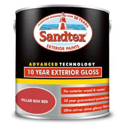 Sandtex® Exterior 10 Year Gloss Paint Pillar Box Red - 2.5L -Sandtex 12813524 1794871813083902