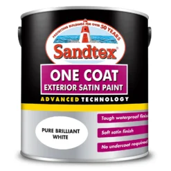 Sandtex® Exterior One Coat Satin Paint Pure Brilliant White - 2.5L 8 Sandtex® Exterior One Coat Satin Paint Pure Brilliant White - 2.5L -Sandtex 12813676 9194871813553870