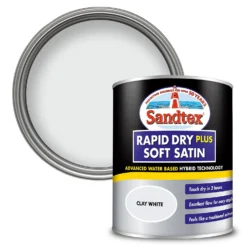 Sandtex® Rapid Dry Satin Paint Clay White - 750ml