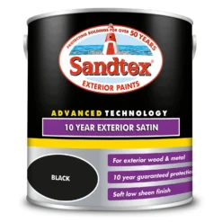 Sandtex® 10 Year Satin Paint Black - 2.5L 8 Sandtex® 10 Year Satin Paint Black - 2.5L -Sandtex 12823613 1644871822954709