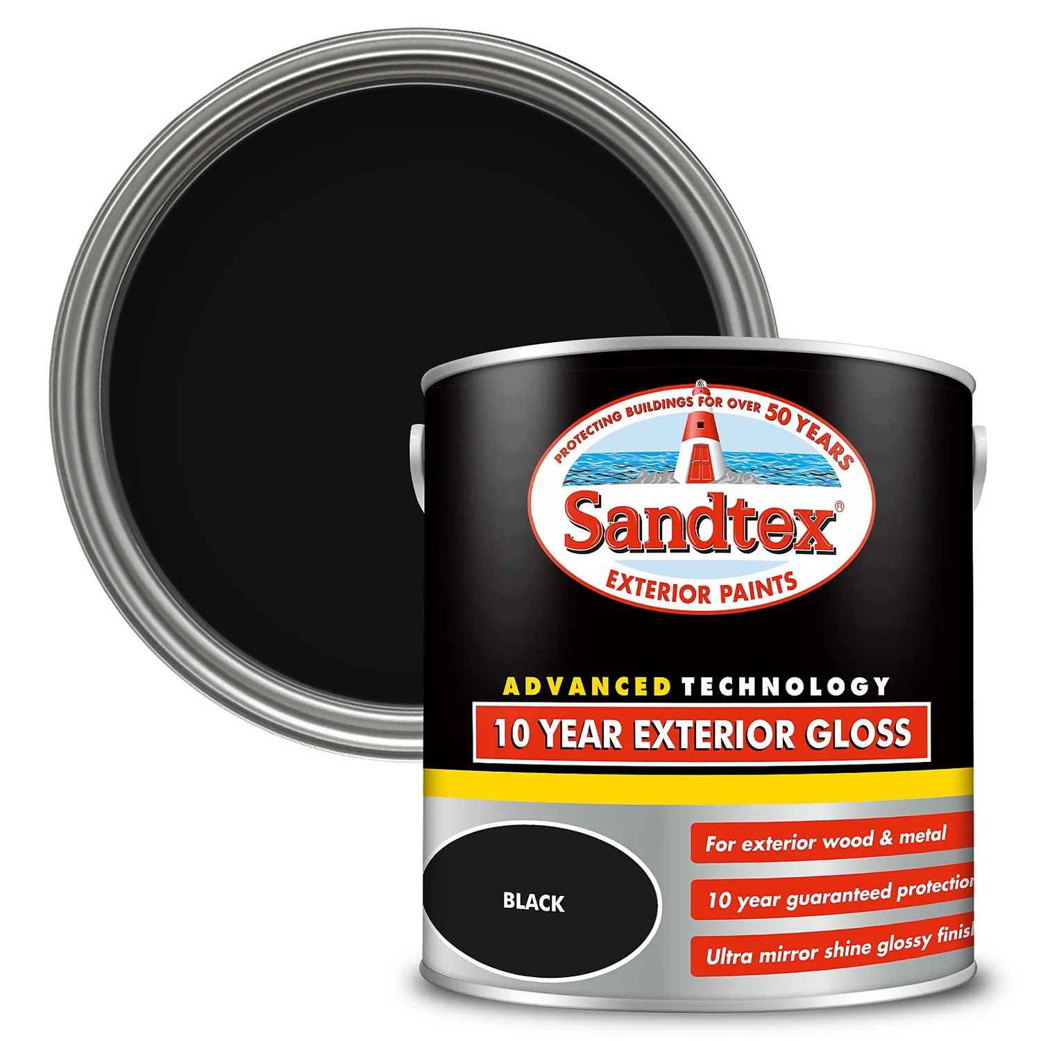 Sandtex® Exterior 10 Year Gloss Paint Charcoal Black - 2.5L Sandtex® Exterior 10 Year Gloss Paint Charcoal Black - 2.5L -Sandtex 12837857 1414872087444840