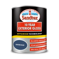Sandtex® Exterior 10 Year Gloss Paint Oxford Blue - 750ml -Sandtex 12839227 1004872088337283