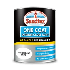 Sandtex® Exterior One Coat Gloss Paint Pure Brilliant White - 750ml -Sandtex 12842217 2054872086937285