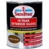 Sandtex 10 Year Exterior Gloss Metal Paint, Wood Paint Brown 0.75L -Sandtex Sandtex 10 Year Exterior Gloss Metal Paint Wood Paint Brown 0.75L