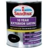 Sandtex 10 Year Exterior Satin Metal Paint, Wood Paint Black 0.75L -Sandtex Sandtex 10 Year Exterior Satin Metal Paint Wood Paint Black 0.75L