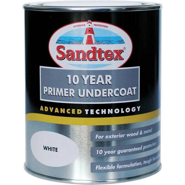 Sandtex 10 Year Primer Undercoat Metal Paint, Wood Paint White 0.75L Sandtex 10 Year Primer Undercoat Metal Paint, Wood Paint White 0.75L -Sandtex Sandtex 10 Year Primer Undercoat Metal Paint Wood Paint White 0.75L
