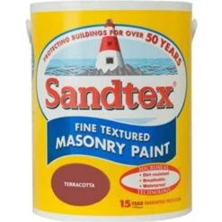 Sandtex Fine Textured Masonry Concrete Paint Terracotta 5L