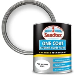 Sandtex One Coat Exterior Gloss Paint Pure White
