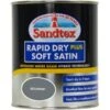 Sandtex Rapid Dry Plus Soft Satin Metal Paint, Wood Paint Grey 0.75L -Sandtex Sandtex Rapid Dry Plus Soft Satin Metal Paint Wood Paint Grey 0.75L