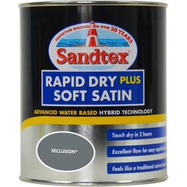 Sandtex Rapid Dry Plus Soft Satin Metal Paint, Wood Paint Grey 0.75L Sandtex Rapid Dry Plus Soft Satin Metal Paint, Wood Paint Grey 0.75L -Sandtex Sandtex Rapid Dry Plus Soft Satin Metal Paint Wood Paint Grey 0.75L