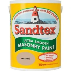 Sandtex Ultra Smooth Masonry Concrete Paint Beige 5L