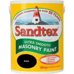 Sandtex Ultra Smooth Masonry Concrete Paint Black 2.5L