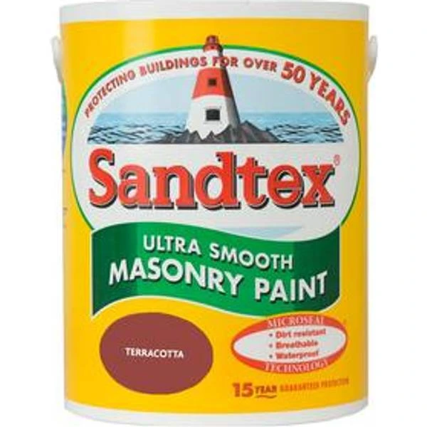 Sandtex Ultra Smooth Masonry Concrete Paint Terracotta 5L Sandtex Ultra Smooth Masonry Concrete Paint Terracotta 5L -Sandtex Sandtex Ultra Smooth Masonry Concrete Paint Terracotta 5L