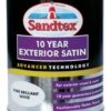 Sandtex Pure Brilliant White Satinwood Exterior Metal & Wood Paint, 750ml -Sandtex sandtex pure brilliant white satinwood exterior metal wood paint 750ml5010131536700 08c bq