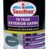 Sandtex Seclusion Grey Satinwood Exterior Metal & Wood Paint, 750ml -Sandtex sandtex seclusion grey satinwood exterior metal wood paint 750ml5010131536724 08c bq
