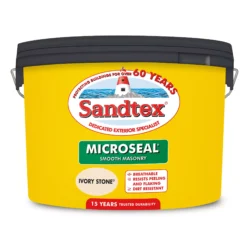 Sandtex 14 Sandtex -Sandtex sandtex ultra smooth ivory stone masonry paint 10l5010131488184 01c bq