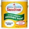Sandtex Ultra Smooth Pure Brilliant White Smooth Masonry Paint, 2.5L -Sandtex sandtex ultra smooth pure brilliant white smooth masonry paint 2 5l5010131502156 08c bq